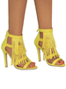 Sandales à talons jaunes pour femmes talon aiguille bout ouvert Terry Zipper talons dété décontractés"idiens