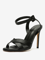Sandales à talons noires boucle Chaussures à talons aiguilles