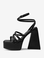 Sandales à talons pour femmes bout carré sandales à talons épais