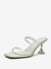 Sandales à talons pour femmes bout carré talon de forme spéciale sandales en cuir PU