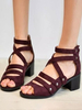Sandales à talons pour femmes Bout ouvert Sandales à talons épais Terry