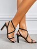 Sandales à talons pour femmes Bout ouvert Talon bottier Sandales Polyester