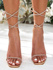 Sandales à talons pour femmes Bout ouvert Talon stiletto Sandales Cuir PU