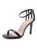 Sandales à talons pour femmes Bout rond Talon aiguille Sandales en cuir PU
