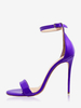 Sandales à talons pour femmes chaussures de fête violettes à bout ouvert et bride à la cheville
