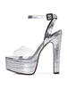 Sandales à talons pour femmes Plateforme à bout ouvert Sandales en cuir de vachette à talons épais