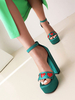 Sandales à talons pour femmes Sandales à bout carré Talon bottier Satiné