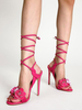 Sandales à talons pour femmes Sandales à bout ouvert Talon aiguille Cuir PU