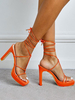 Sandales à talons pour femmes Sandales à bout ouvert Talon bottier Cuir PU