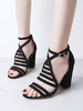 Sandales à talons pour femmes Sandales à bout ouvert Talon épais Terry