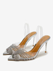 Sandales à talons pour femmes sandales à bout pointu talon aiguille cuir PU