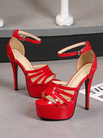 Sandales à talons pour femmes sandales à plateforme en cuir PU