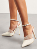 Sandales à talons pour femmes Sandales en polyester à bout pointu