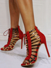 Sandales à talons pour femmes Sandales gladiateur à talon aiguille Sandales supérieures en micro daim