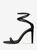 Sandales à talons pour femmes Talon aiguille chaussures en cuir PU
