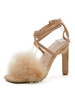 Sandales à talons pour femmes; talons épais; sandales à bride à la cheville; talons à lacets supérieurs en daim