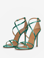 Sandales À Talons Sexy Chaussures Femmes Brides Talons Aiguilles Cuir PU