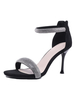 Sandales à Talons Soirée Femme en Paillette avec Bout Ouvert Bicolores