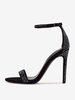 Sandales À Talons Strass Femmes Bout Rond Talons Aiguilles Cuir PU