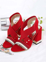 Sandales à talons évasés Criss-Cross Slingback Talons à bout ouvert en noir