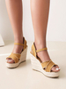Sandales avec Talons Compensées Femme avec Brides Bicolores