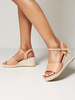 Sandales avec Talons Compensées Femme avec Brides Bicolores