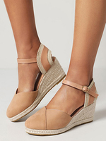Sandales avec Talons Compensées Femme avec Brides Bicolores