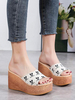 Sandales avec Talons Compensées Femme Imprimés