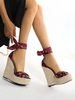 Sandales Chaussures à Talons Hautes avec Plateforme Femmes avec Bout Ouvert Imprimés Les Fleurs Multicolours