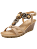 Sandales compensées abricot perlé Bohème Synthétique sandales pour femmes
