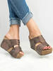 Sandales compensées en faux cuir pour femmes