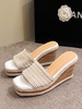 Sandales Compensées En Polyester Chaussures Femmes