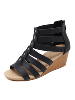 Sandales compensées femme magnifique boucle en cuir Synthétique bout ouvert antidérapant résistant