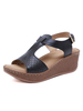Sandales compensées pour femmes Boucle magnifique Bout ouvert Synthétique Cuir antidérapant résistant