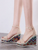 Sandales compensées pour femmes magnifiques en cuir PU abricot à lacets chaussures de sandale dété