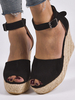 Sandales compensées pour femmes Street Wear Terry Sandales à bout ouvert