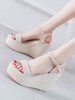 Sandales compensées pour la mode féminine en cuir Synthétique Sandales compensées respirantes