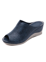 Sandales compensées pour les femmes en cuir Synthétique gaufré magnifique