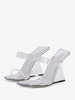 Sandales compensées transparentes à enfiler chaussures femmes en PC