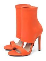 Sandales dété orange sandales à bout ouvert 4;5 "bottines à talons aiguilles