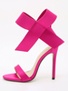 Sandales dété pour femmes à talons aiguilles en satin rose rouge à bride à la cheville sandales à talons