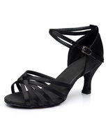 Sandales de danse Latin noir 2021 Satin Bride T Chaussures Ballroom
