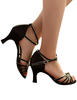 Sandales de danse Latine noir 2021 soie Satin Chaussures Ballroom