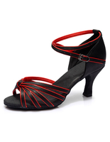 Sandales de danse Latine noir 2021 Straps Trendy Satin talons