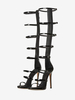 Sandales de gladiateur noires femmes chaussures à bride avec boucle et bretelles à talons hauts