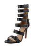 Sandales de gladiateur noires pour femmes chaussures à bout ouvert avec sandales à talons hauts
