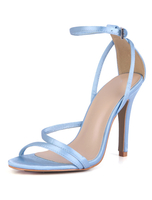 Sandales de mariage en fausse soie à talons aigus