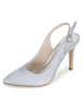 Sandales de mariage en satin à bout pointu