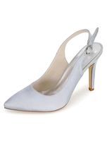 Sandales de mariage en satin à bout pointu