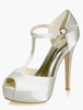 Sandales de mariage en satin à talons aigus T-bracel